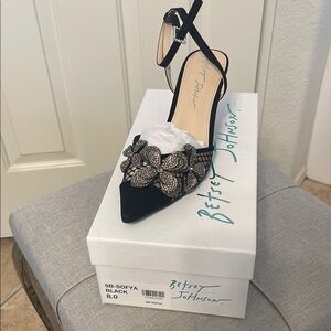 Betsey Johnson Women's Black Embellished Heels